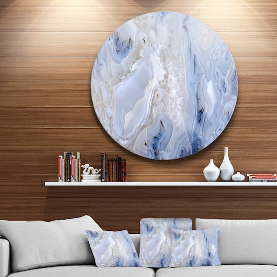 Designart - Agate Stone Background' Disc Abstract Metal Circle Wall Art Print
